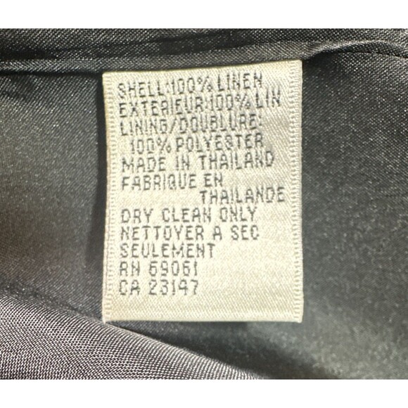 Talbots Blazer Jacket Irish Linen Black 3 Button 3/4 Sleeve Pockets Size 14 - Picture 9 of 9